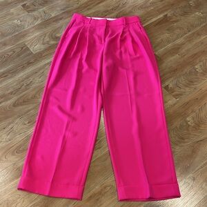 NEW! J. Crew Essential wide leg drapey BS581 neon pink pleated menswear …